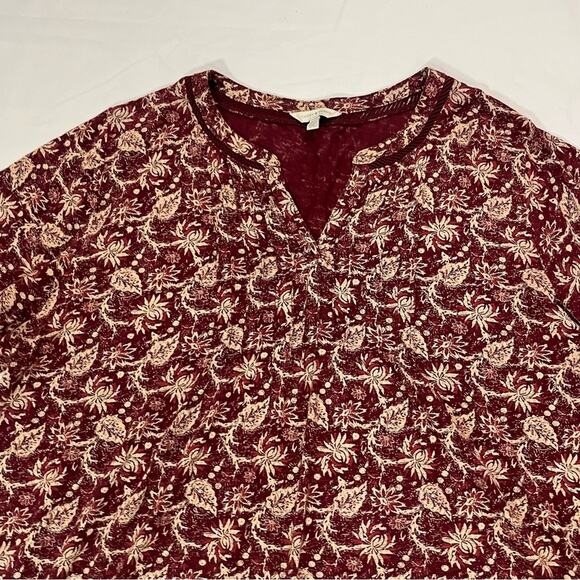 Lucky Brand Bohemian Artsy Flowy Lightweight 3/4 Sleeve Blouse Top Plus Size 2x - Picture 3 of 8